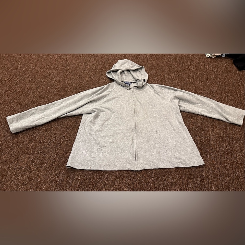 Venezia jeans Women's Sweatshirt Jacket Gray Size 18/20 2 pockets full zip XL